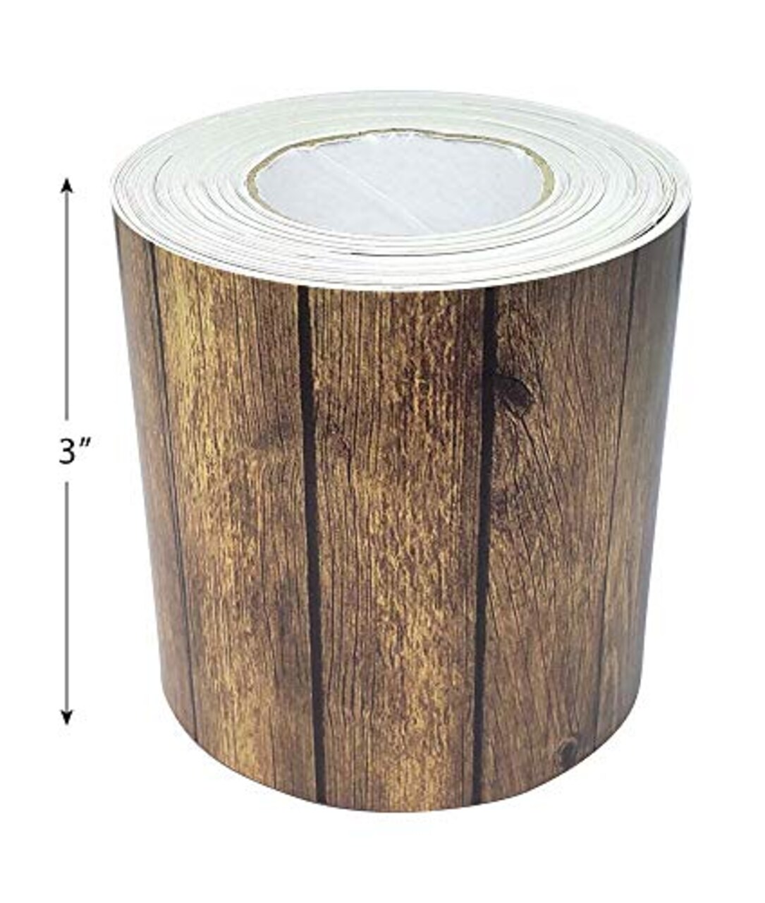 Dark Wood Straight Rolled Border Trim - 50ft - Decorate Bulletin Boards, Walls, Desks, Windows, Doors, Lockers, Schools, Classrooms, Homeschool & Offices